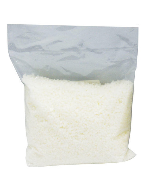 A package of white beeswax pellets.