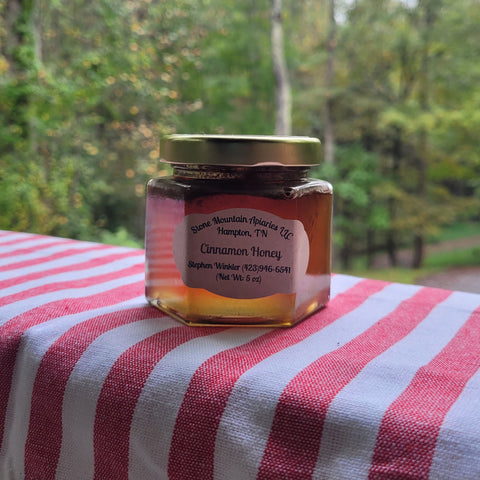 Stone Mountain Apiaries Cinnamon Infused Honey Hex Jar
