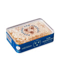 A blue tin container of raw honeycomb, with the label showing the brand 'Kingsway' and the product name 'Raw Honeycomb'.