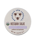 A container of Beeswax Salve with Rosemary Lavender scent, labeled as softens & hydrates skin, from Georgia Bee Company.