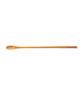 A wooden spoon with a smooth finish, likely made from teak, isolated on a white background.